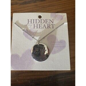 Hidden In My Heart Silver Tone Pendant Necklace “Find Joy Spread Love Be Kind”